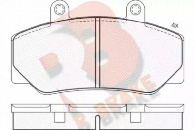 R BRAKE rb0837 -  Комплект тормозных колодок, дисковый тормоз